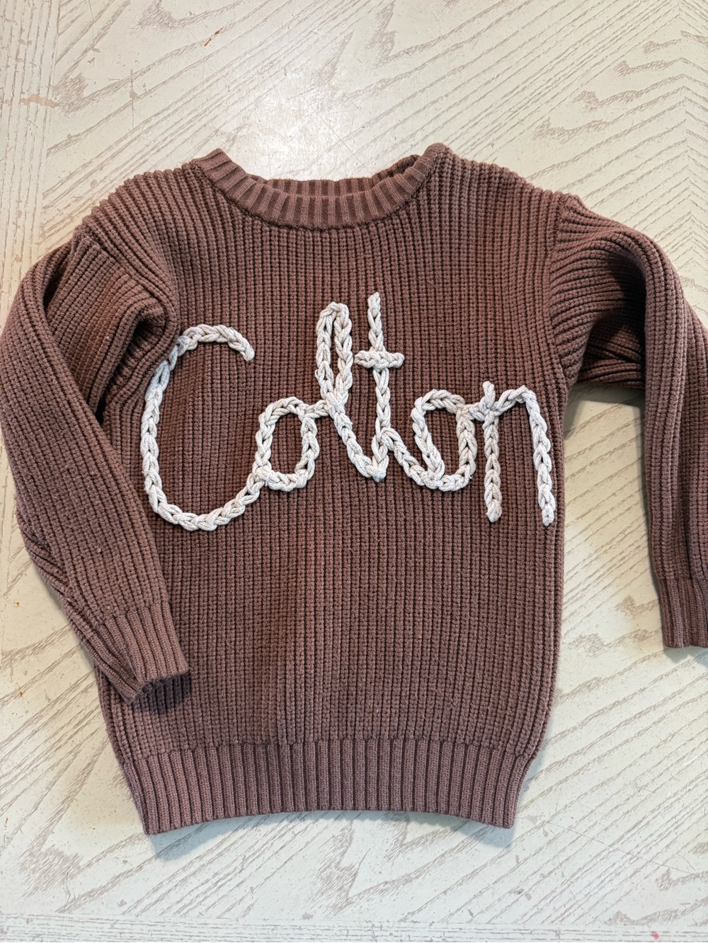 Knit Sweater with “Colton” embroidered